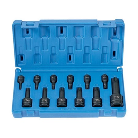 Cool Kitchen 12 Piece .25 in. .38 in. .50 in. Tamper Proof Star Driver Set CO3481089